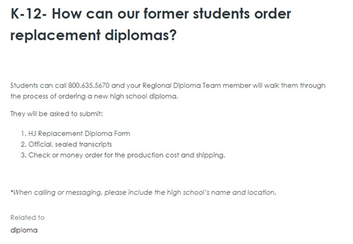 Replacement Diploma